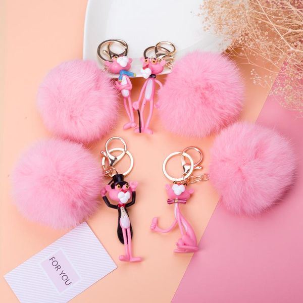 keychains creative small pink leopard key ring hair ball men's female models couple bag chain birthday gift, Silver
keychains creative small pink leopard key ring hair ball men's female models couple bag chain birthday gift, Silver