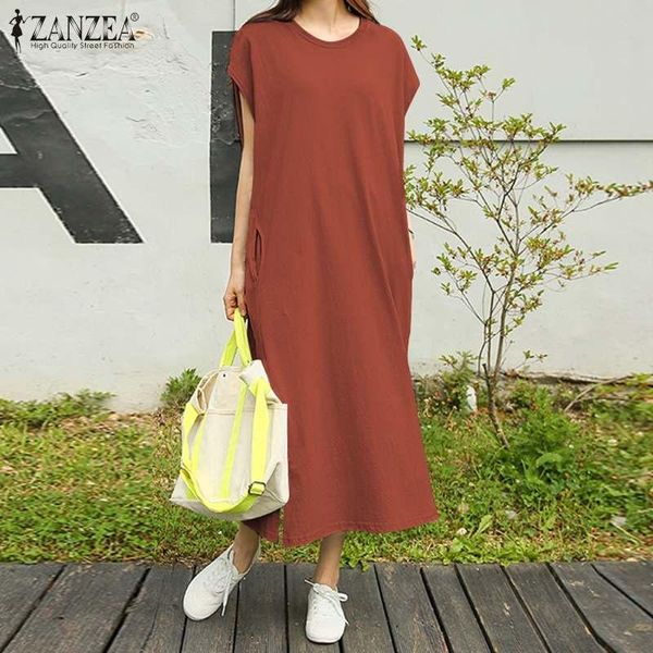 stylish summer baggy dress women's solid maxi sundress zanzea 2021 casual short sleeve vestidos female o neck robe oversized, Black;gray
stylish summer baggy dress women's solid maxi sundress zanzea 2021 casual short sleeve vestidos female o neck robe oversized, Black;gray