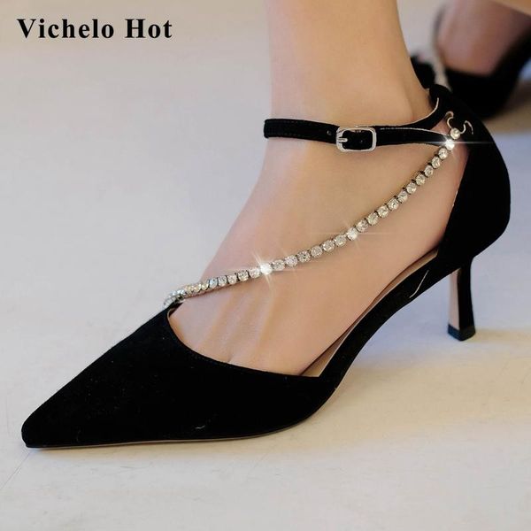 dress shoes vichelo 2021 sheep suede pointed toe stiletto high heels rhinestone beauty lady party shallow sandals women l35, Black
dress shoes vichelo 2021 sheep suede pointed toe stiletto high heels rhinestone beauty lady party shallow sandals women l35, Black