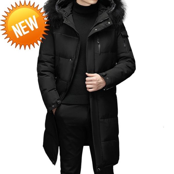 down parkas men's long jacket men winter white duck thicken coat fur hooded thick warm windbreaker, Black
down parkas men's long jacket men winter white duck thicken coat fur hooded thick warm windbreaker, Black