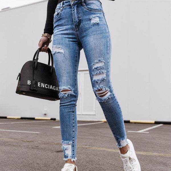 slim skinny high waist women jeans denim pencil pants stretch trousers hole plus size farmer t4, Blue
slim skinny high waist women jeans denim pencil pants stretch trousers hole plus size farmer t4, Blue