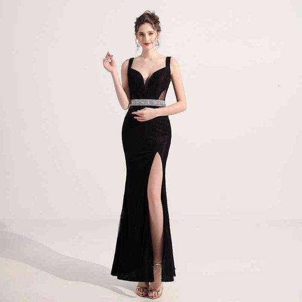 luxury prom dresses nightclub 's 2021 slim temperament nightclub work cloth split hip evening, Black
luxury prom dresses nightclub 's 2021 slim temperament nightclub work cloth split hip evening, Black