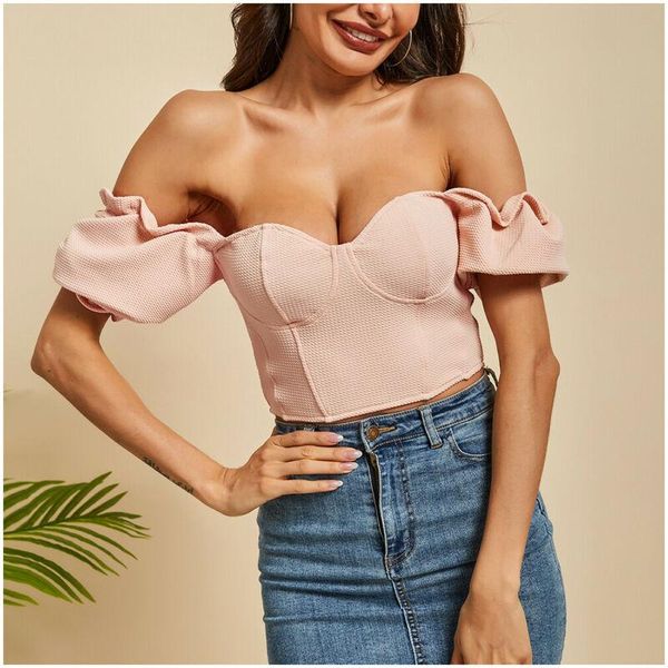 women's blouses & shirts womens ladies solid color off shoulder low collar puff short sleeve back zipper t-shirt party crop slim fit b, White
women's blouses & shirts womens ladies solid color off shoulder low collar puff short sleeve back zipper t-shirt party crop slim fit b, White