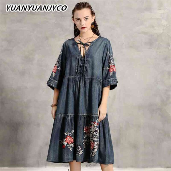 women's knits & tees yuanyuanjyco summer women long vintage denim es patchwork embroidery flower ruffle hem half sleeve jean woman, White
women's knits & tees yuanyuanjyco summer women long vintage denim es patchwork embroidery flower ruffle hem half sleeve jean woman, White