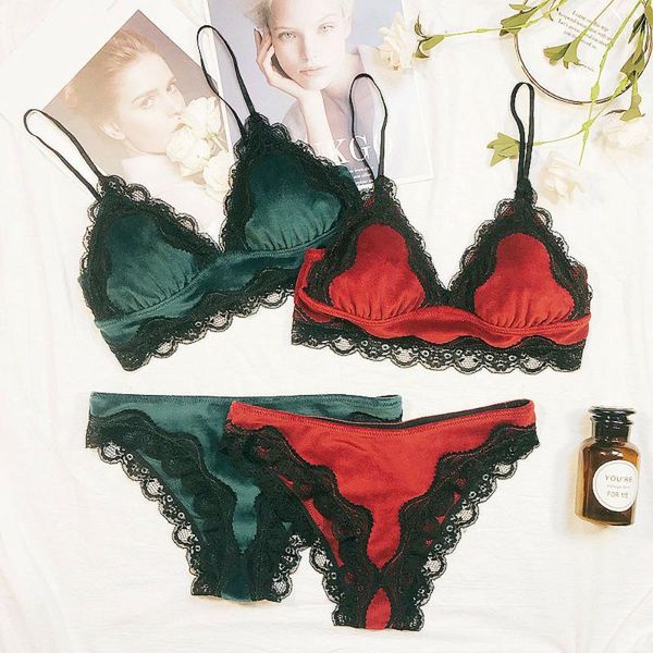 bras sets women bralette set padded bra panties lace push-up lingerie 2pcs, Red;black
bras sets women bralette set padded bra panties lace push-up lingerie 2pcs, Red;black
