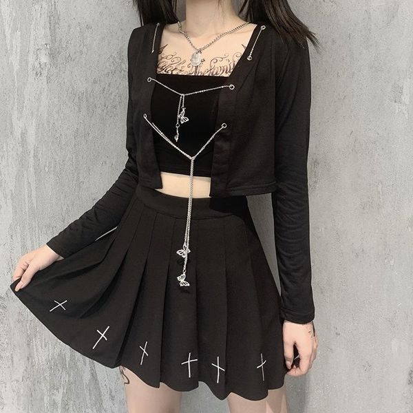 women's t-shirt black sets women camisole suit summer casual short corset full length sleeve top, White
women's t-shirt black sets women camisole suit summer casual short corset full length sleeve top, White