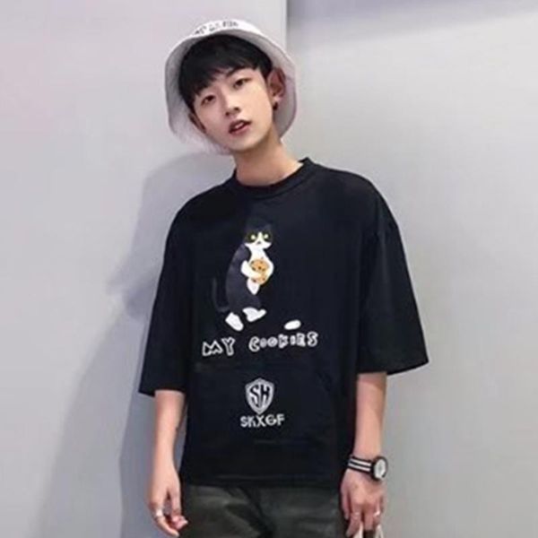 men's t-shirts yaffa tamin cat cotton t-shirt 2021 cartoon men summer tees o-neck my cookies three quarter sleeves casual, White;black
men's t-shirts yaffa tamin cat cotton t-shirt 2021 cartoon men summer tees o-neck my cookies three quarter sleeves casual, White;black