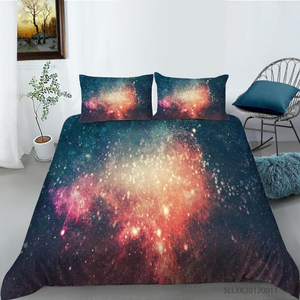 bedding sets 3d starry universe outer space themed duvet cover set 2/3pcs with pillowcases