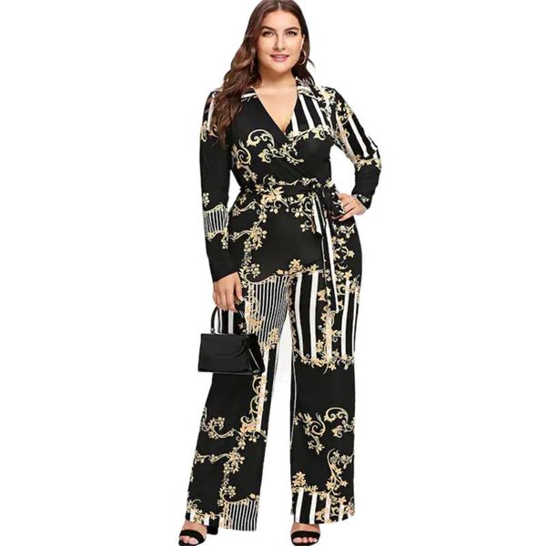 plus size pants women autumn winter deep v printed flare rompers loose chubby female casual jumpsuits black full length
plus size pants women autumn winter deep v printed flare rompers loose chubby female casual jumpsuits black full length