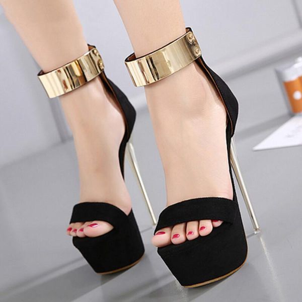 sandals summer shoes women peep toe flock fashion ankle with ring women's thin heel pumps platform ladies xkd4259, Black
sandals summer shoes women peep toe flock fashion ankle with ring women's thin heel pumps platform ladies xkd4259, Black