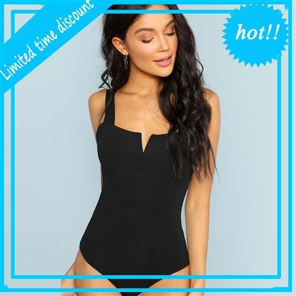 2021 black v-cut front bodysuit straps plain skinny sleeveless women autumn stretchy minimalist bodysuits, Black;white
2021 black v-cut front bodysuit straps plain skinny sleeveless women autumn stretchy minimalist bodysuits, Black;white