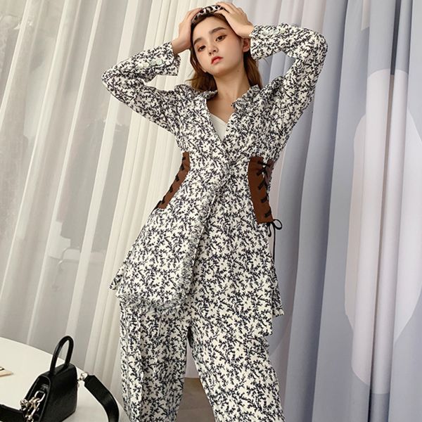 2021 new autumn floral print vintage two for women blazer coat + pant suits office lady chic korean suit fashion 2 piece set j072, Blue
2021 new autumn floral print vintage two for women blazer coat + pant suits office lady chic korean suit fashion 2 piece set j072, Blue