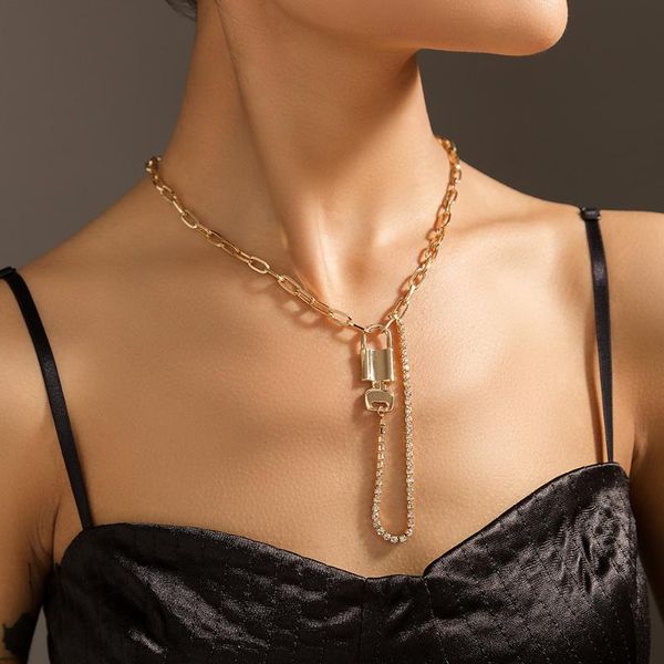 pendant necklaces personality street style fashion lock key set design single layer necklace, Silver
pendant necklaces personality street style fashion lock key set design single layer necklace, Silver
