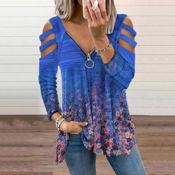 women's t-shirt feitong hollow out women floral shirts for v-neck zipper 2021 long sleeve loose female, White
women's t-shirt feitong hollow out women floral shirts for v-neck zipper 2021 long sleeve loose female, White