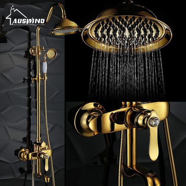 gold crystal shower set brass rain fall shower faucet with handle switch head 2 handle wall mount set
gold crystal shower set brass rain fall shower faucet with handle switch head 2 handle wall mount set