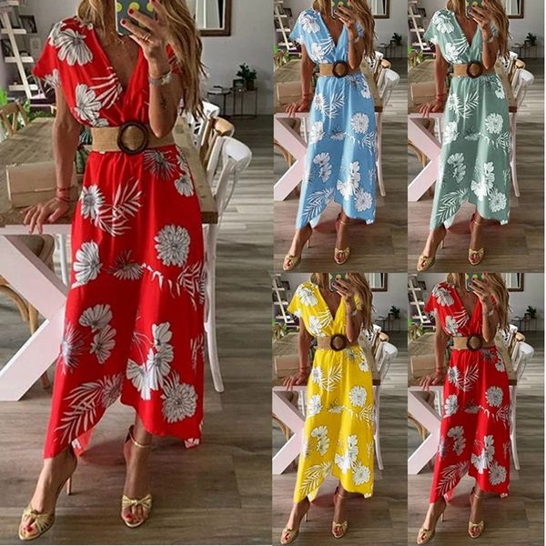 2021 new deep v neck women summer boho style floral print beach tunic sun loose midi party vestidos belt 5m3v, Black;gray
2021 new deep v neck women summer boho style floral print beach tunic sun loose midi party vestidos belt 5m3v, Black;gray