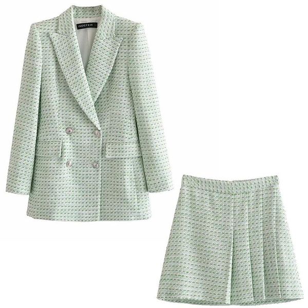 two piece dress 2021 women pieces set textured checkered blazer and pleated short skirt suit fashion casual chic lady outfits, White
two piece dress 2021 women pieces set textured checkered blazer and pleated short skirt suit fashion casual chic lady outfits, White