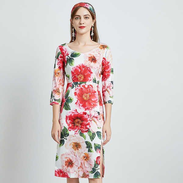 fashion designer summer dress women 3/4 sleeve slim vintage flower print bodycon midi vestidos 210526, Black;gray
fashion designer summer dress women 3/4 sleeve slim vintage flower print bodycon midi vestidos 210526, Black;gray
