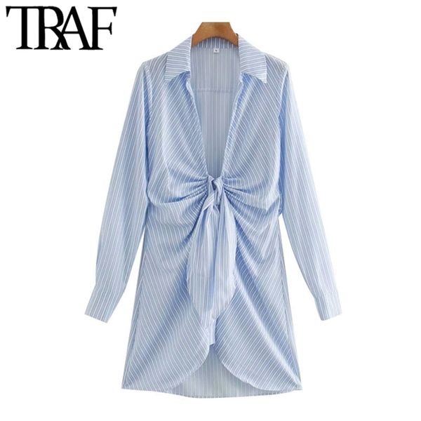 traf women chic fashion with knot striped pleated mini dress vintage long sleeve irregular female dresses mujer 210309, Black;gray
traf women chic fashion with knot striped pleated mini dress vintage long sleeve irregular female dresses mujer 210309, Black;gray