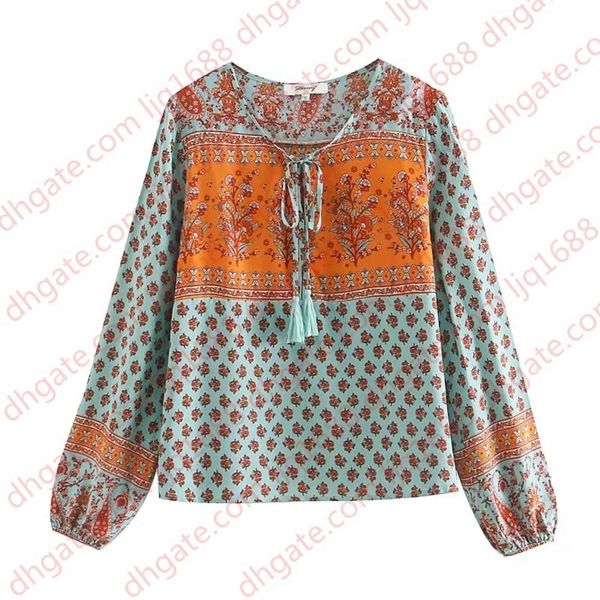 women bohemian floral print blouse fashion spring summer cotton long sleeve drawstring boho beach holiday seaside blouses shirts, White
women bohemian floral print blouse fashion spring summer cotton long sleeve drawstring boho beach holiday seaside blouses shirts, White