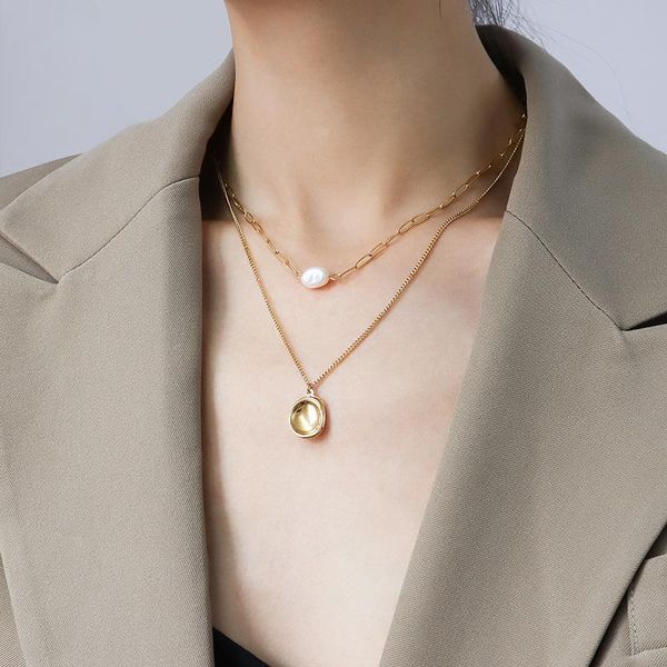 pendant necklaces ychm natural freshwater pearl necklace women layered stainless steel jewelry bump fashion accessories, Silver
pendant necklaces ychm natural freshwater pearl necklace women layered stainless steel jewelry bump fashion accessories, Silver