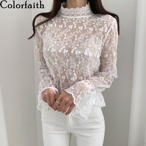 women's blouses & shirts colorfaith 2021 women summer vintage floral bottoming tulle casual elegant pagoda sleeve lace bl7251, White
women's blouses & shirts colorfaith 2021 women summer vintage floral bottoming tulle casual elegant pagoda sleeve lace bl7251, White