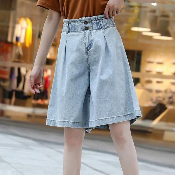 women's shorts denim 2021 high-waist women casual loose ladies fashion large size elastic waist wide-leg short jeans, White;black
women's shorts denim 2021 high-waist women casual loose ladies fashion large size elastic waist wide-leg short jeans, White;black