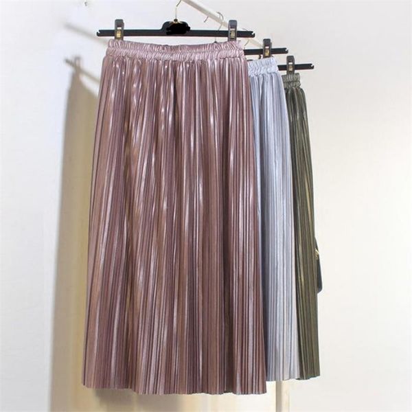 spring and summer style metallic sensation long skirt solid high waist pleated 210527, Black
spring and summer style metallic sensation long skirt solid high waist pleated 210527, Black