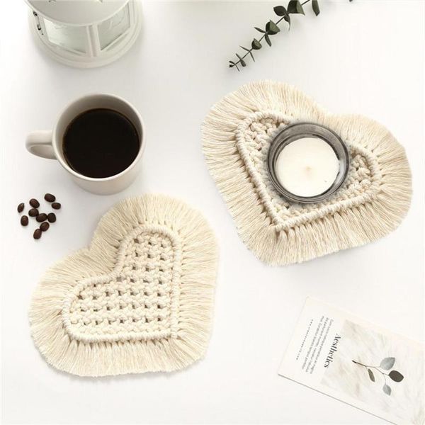 mats & pads bohemian braided coasters woven heart shape cup mat handmade macrame cushion lace with tassels home decoration
mats & pads bohemian braided coasters woven heart shape cup mat handmade macrame cushion lace with tassels home decoration