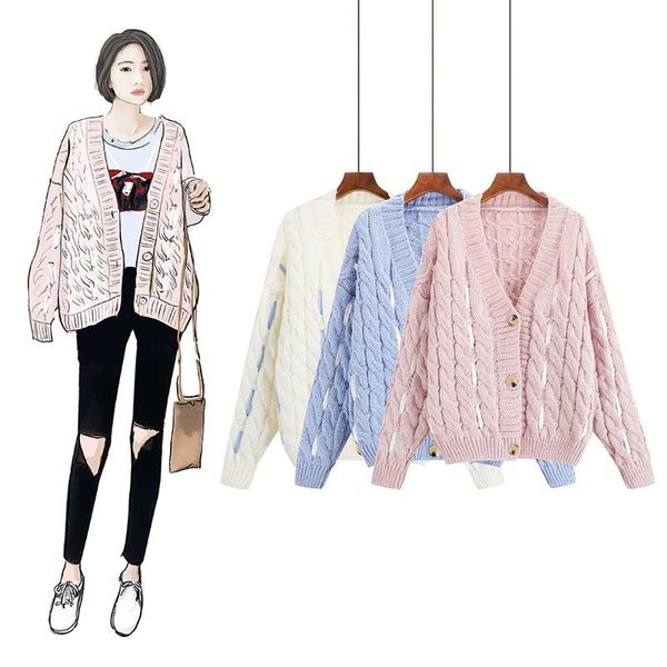 women's sweaters hanyiren elegant cardigans sweater 2021 fashion knitting autumn winter warm casual button ladies solid color, White;black
women's sweaters hanyiren elegant cardigans sweater 2021 fashion knitting autumn winter warm casual button ladies solid color, White;black