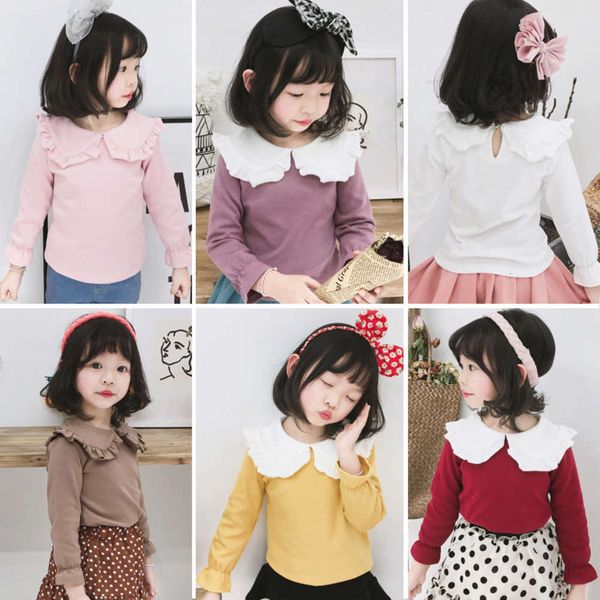 2020 girls' autumn new children's wear versatile long sleeve t-shirt solid color base shirt lace baby collar top, Blue
2020 girls' autumn new children's wear versatile long sleeve t-shirt solid color base shirt lace baby collar top, Blue