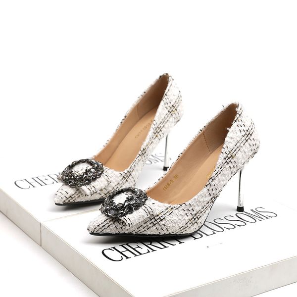 2021 spring korean style simple stylish pumps rhinestone plaid linen pointed high heel shoes womens stiletto heel, Black
2021 spring korean style simple stylish pumps rhinestone plaid linen pointed high heel shoes womens stiletto heel, Black