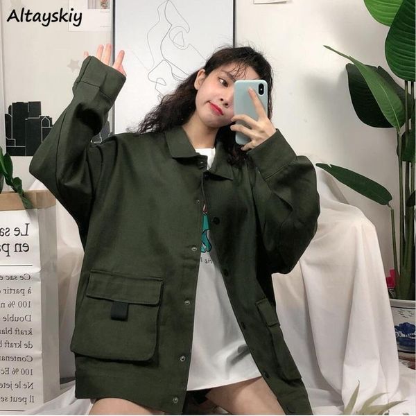 women's jackets women leisure all-match turn-down collar outwear vintage harajuku loose single breasted korean style for womens trendy, Black;brown
women's jackets women leisure all-match turn-down collar outwear vintage harajuku loose single breasted korean style for womens trendy, Black;brown