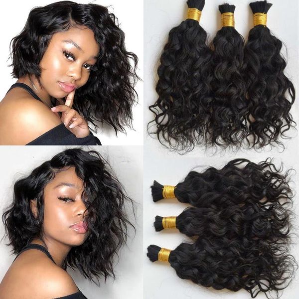 human hair bulks short loose wave braiding for women brazilian 3 bundles extensions no weft, Black 
human hair bulks short loose wave braiding for women brazilian 3 bundles extensions no weft, Black