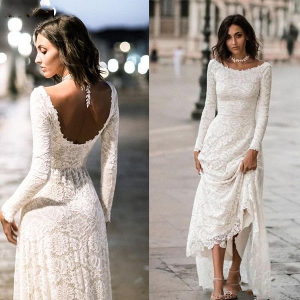 2021 vintage french lace wedding dresses a line bateau neck long sleeves scoop neck sweep train modest bridal gowns formal occasion dress, White
2021 vintage french lace wedding dresses a line bateau neck long sleeves scoop neck sweep train modest bridal gowns formal occasion dress, White