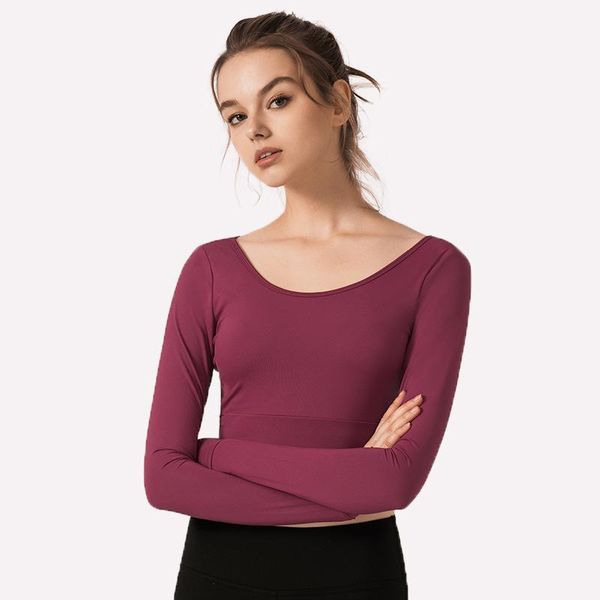 long sleeve padded yoga shirt women back split cross wrap fitness t shirt with thumb holes workout woman sportswear, White;red
long sleeve padded yoga shirt women back split cross wrap fitness t shirt with thumb holes workout woman sportswear, White;red