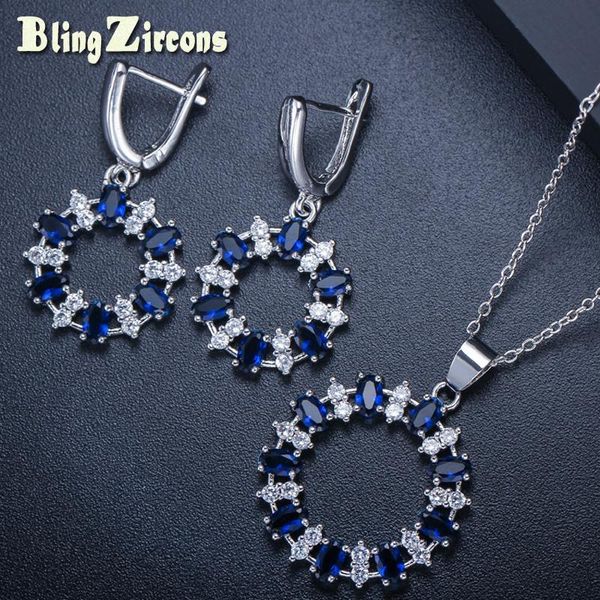 earrings & necklace beaqueen trendy big round dark blue oval cubic zirconia crystal party jewelry sets for women js133, Silver
earrings & necklace beaqueen trendy big round dark blue oval cubic zirconia crystal party jewelry sets for women js133, Silver