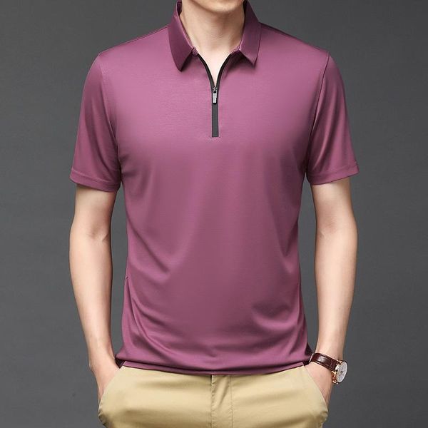 men's polos short-sleeved t-shirt 2021 middle-aged and young summer ice silk thin half sleeve lapel zipper shirt, White;black
men's polos short-sleeved t-shirt 2021 middle-aged and young summer ice silk thin half sleeve lapel zipper shirt, White;black