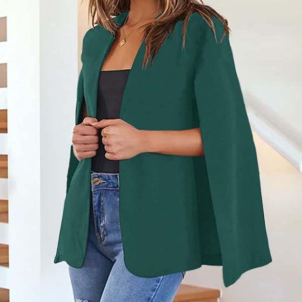 women's suits & blazers cape type blazer women 2021 solid white casual jacket female for autumn long sleeve and jackets coat, White;black
women's suits & blazers cape type blazer women 2021 solid white casual jacket female for autumn long sleeve and jackets coat, White;black