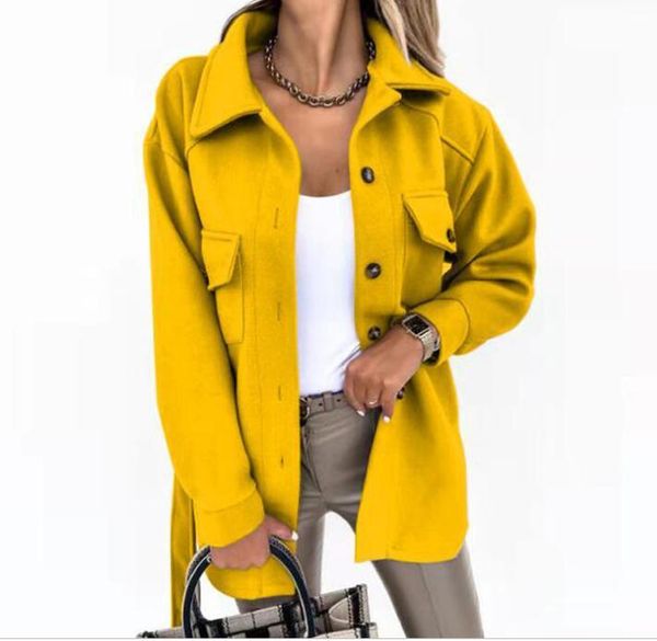 women's wool & blends european and american autumn fashion casual single-breasted pocket retro lapel long-sleeved woolen street coat, Black
women's wool & blends european and american autumn fashion casual single-breasted pocket retro lapel long-sleeved woolen street coat, Black
