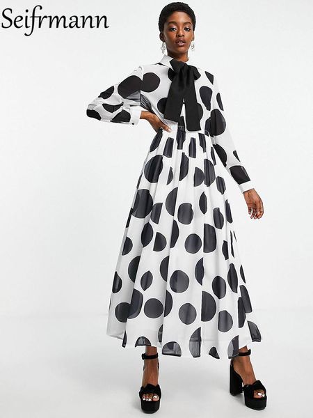 casual dresses seifrmann 2021 autumn women fashion runway mesh dress lantern sleeve bow sashes dot print ladies a-line vestidos, Black;gray
casual dresses seifrmann 2021 autumn women fashion runway mesh dress lantern sleeve bow sashes dot print ladies a-line vestidos, Black;gray