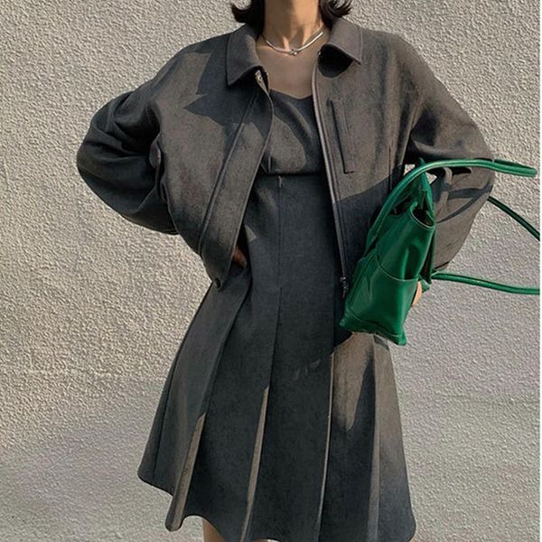 women's jackets 2021 fashion woolen coat two-piece suit loose short pleated skirt a-line dress western-style autumn and winter, Black;brown
women's jackets 2021 fashion woolen coat two-piece suit loose short pleated skirt a-line dress western-style autumn and winter, Black;brown