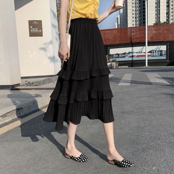 skirts 2021 women spring summer vintage long skirt lady elastic high waist solid chiffon a-line female casual pleated faldas e541, Black
skirts 2021 women spring summer vintage long skirt lady elastic high waist solid chiffon a-line female casual pleated faldas e541, Black