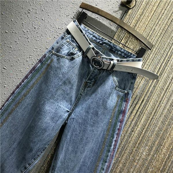 women's jeans colorful rhinestone denim pants 2021 spring high-waist loose-fit straight-cut harem dad woman ---, Blue
women's jeans colorful rhinestone denim pants 2021 spring high-waist loose-fit straight-cut harem dad woman ---, Blue