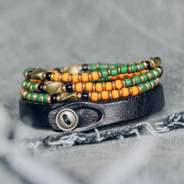 minority design multi-layer glass bead hand string women mix and match leather bracelet men's fashion personalized hip-hop, Golden;silver
minority design multi-layer glass bead hand string women mix and match leather bracelet men's fashion personalized hip-hop, Golden;silver
