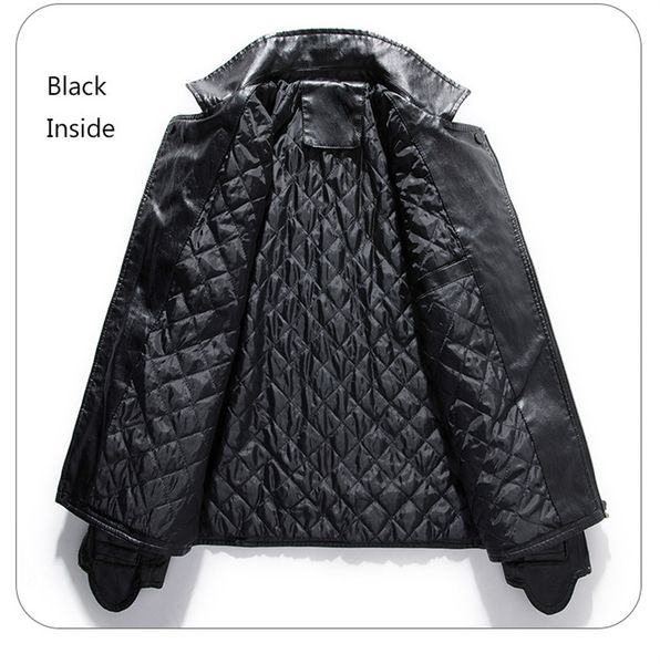 men's leather jacket loose large size pu warm racing suit locomotive stitching jackets all-match autumn and winter new clothing 5638, Black
men's leather jacket loose large size pu warm racing suit locomotive stitching jackets all-match autumn and winter new clothing 5638, Black