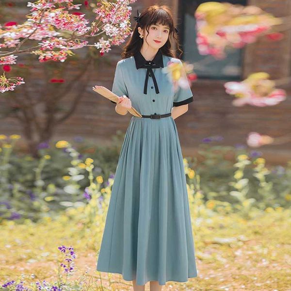 summer fashion short sleeve temperament casual dres elegant vintage 210531, Black;gray
summer fashion short sleeve temperament casual dres elegant vintage 210531, Black;gray