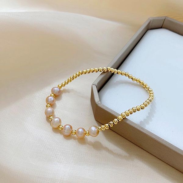 beaded, strands classic pink pearls gold plated beaded bracelet for women simple exquisite cuff female fashion jewelry gifts ybr580, Black
beaded, strands classic pink pearls gold plated beaded bracelet for women simple exquisite cuff female fashion jewelry gifts ybr580, Black