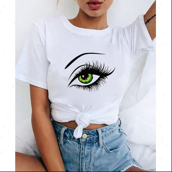 2021 new pretty and cute eye print women t shirt summer casual short sleeve o neck t shirt ladies white top
2021 new pretty and cute eye print women t shirt summer casual short sleeve o neck t shirt ladies white top