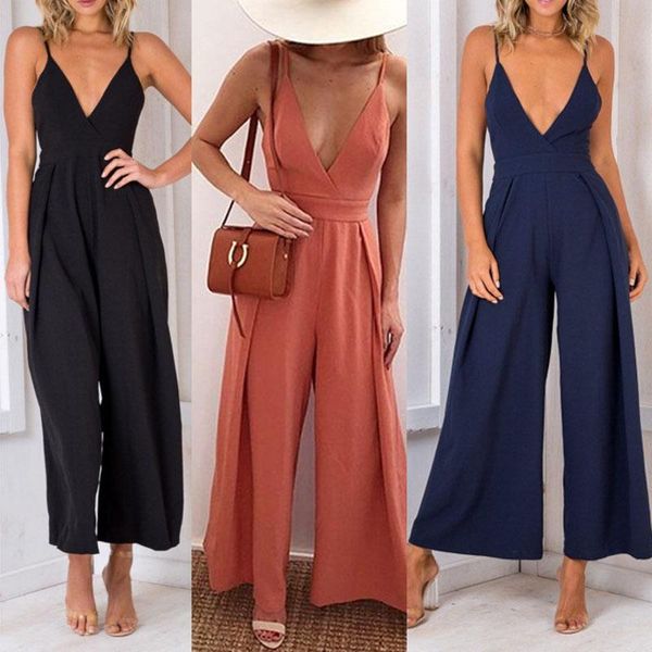 women's jumpsuits & rompers fashion spring summer women spaghetti strap party solid v neck loose jump suits backless ladies clothes, Black;white
women's jumpsuits & rompers fashion spring summer women spaghetti strap party solid v neck loose jump suits backless ladies clothes, Black;white